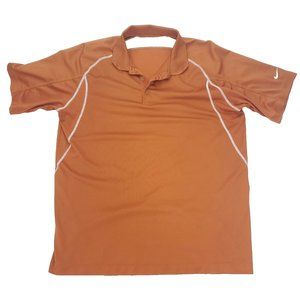 Nike Golf Polo Shirt Men Large Orange Bronze Dri Fit Short Sleeve 400240-869